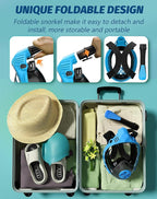 Full Face Snorkel Mask- Snorkeling Gear for Adults with Safe Dry Top Breathing System, Latest Foldable Panoramic View Snorkeling Mask for Men and Women, Anti Fog Anti Leak