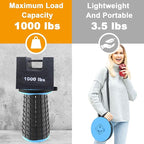ALEVMOOM Upgraded XXL 19.7" Collapsible Stool, Heavy Duty Portable Folding Stool Max Load 1000 lbs, Retractable Telescoping Foldable Seat for Camping Fishing Hiking Travel BBQ