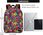 SUPACOOL Casual Laptop Backpack for Men and Women, Backpack for College, USB Charging Port, Lightweight Pack Back(Graffiti)