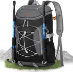 RAINSMORE Foldable Hiking Backpack for Women Men Packable Camping Backpack 40L Waterproof Hiking Daypack Bag Lightweight Collapsible Daypack for Travel Trekking Mountaineering Large Capacity Black