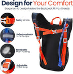 Kids Hydration Backpack with 1.5L Water Bladder Hiking Backpack Lightweight for Boys or Girls Children Biking Climbing Running Cycling