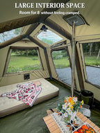 MC TOMOUNT 6/8/10 Person Large Family Camping Tent, Inflatable Tent for Camping with 2 Doors 4 Windows 2 Skylights, Double Layer Waterproof Glamping Blow Up Tent for Outdoor Camping Picnic Party