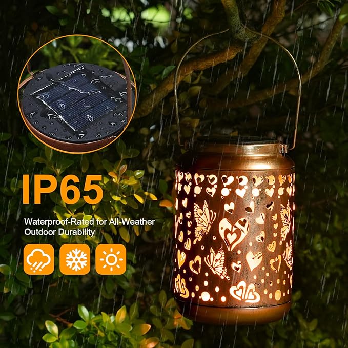 Solar Lanterns Outdoor, Love Mom Lantern Garden Decor Waterproof Decor Light Hanging Solar Lights Yard Decor, Gifts for Women, Gifts for Mom, Gifts for Grandma