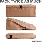 Compression Packing Cubes for Travel - Luggage Organizer Bags - Double Zipper Packing Cubes for Suitcases (6-Pack, Mocha)