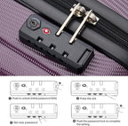 Hanke 14 Inch Underseat Carry On Luggage with Wheels Hard Shell Suitcases Lightweight Small Luggage for Weekender Mini Suitcase Carry On Bag Travel Luggage for Travel Rolling Suitcase.(Purple)