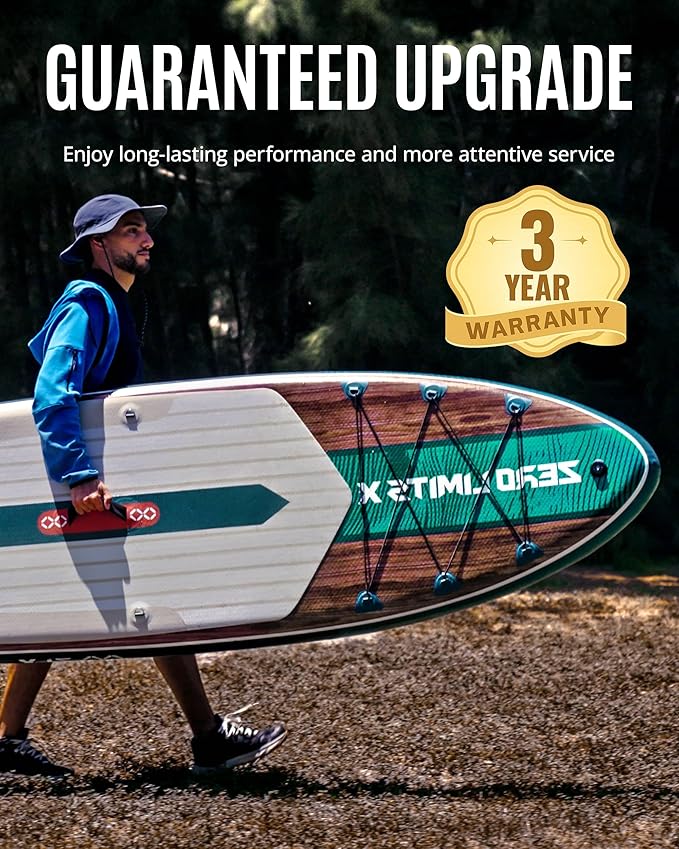 ZLX Inflatable Stand Up Paddle Board, 10'6" SUP Non-Slip Stable Deck Pad, Unique Center Fin, Premium Accessories, Portable Paddleboard for Adults, Beginners, All Skill Levels
