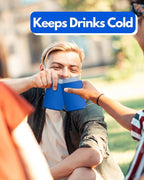 PartyPrints 25 Pack Cerulean Blank Can Cooler Sleeves, Customizable Bulk Insulated Foam for Beer, Collapsible Plain Drink Holder, Cold Soda Insulator, 12oz Regular, 16oz Tall Cans