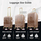 FUL Disney Mickey Mouse 3 Piece Rolling Luggage Set, Hardshell Suitcases with Spinner Wheels, 22/26/30 Inch, Rose Gold