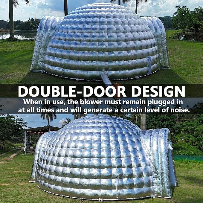 SAYOK Outdoor Portable Inflatable Igloo Dome Tent with Led Light for Party Wedding Event Camping