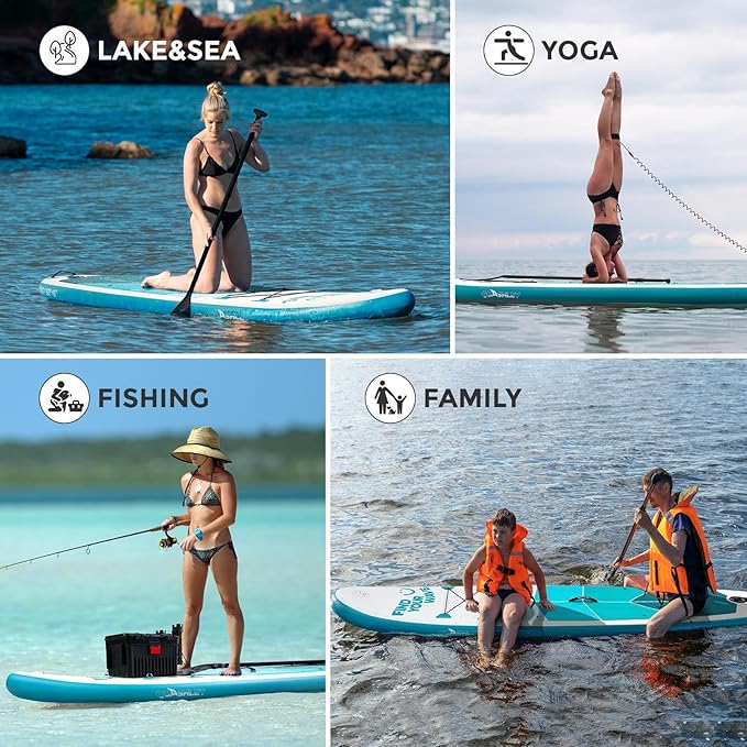 Quashley Inflatable Stand Up Paddle Board,10-11ft Inflatable Paddleboards 32/34 Inch Wide,All Around SUP for Beginners with Lightweight Paddle,Hand Pump,Backpack,Leash,Durable & Portable iSUP Board