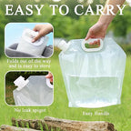 4 Pack Collapsible Water Jugs, 1.3/2.6 Gallon - Freezable, BPA Free Clear Plastic Water Bag with Handle for Outdoor, Camping, Emergency, Hiking - Leakproof Collapsible Water Container Bags(4 x 10L)