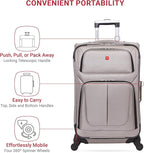 SwissGear Sion Softside Expandable Luggage, Pewter, Checked-Medium 25-Inch