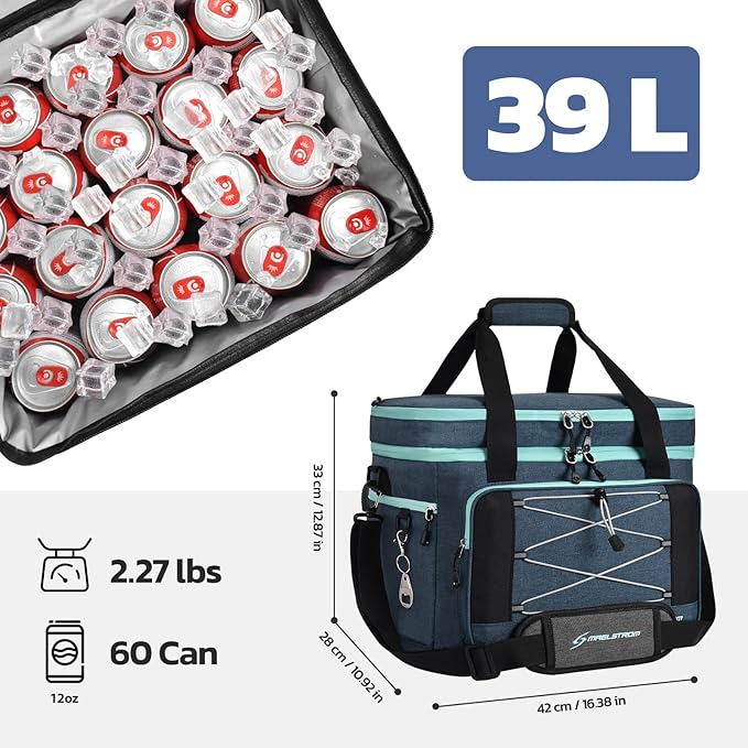 Maelstrom Collapsible Soft Cooler Bag, 24/30/60/75 Cans Beach Cooler, Ice Chest, Leakproof & Portable for Beach, Camping, Road Trips & Grocery Shopping