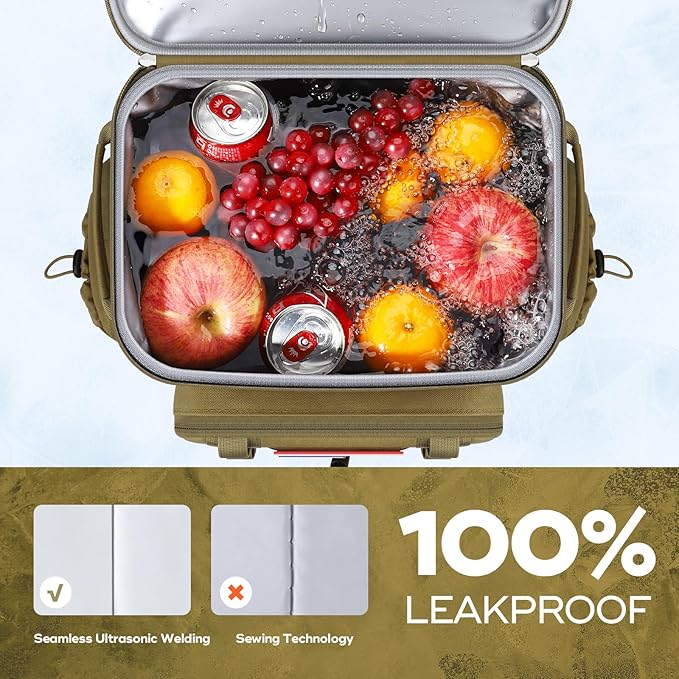 Maelstrom Backpack Cooler,Soft Lightweight Leakproof Tactical Cooler Backpack,35 Can Insulated Cooler Bag,Keeps 35 Cans Hot/Cold for Up to 16 Hours,Waterproof Lunch Bag for Men Women-Khaki