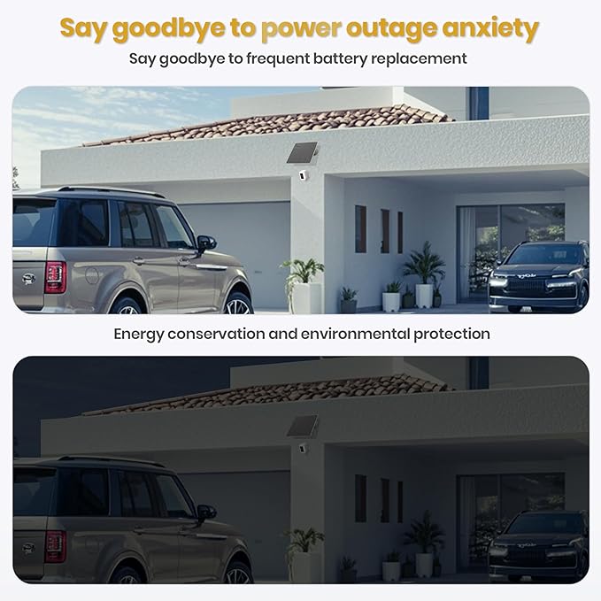 FlexSolar 1 Pack 6W Solar Panel for Security Camera Outdoor, 5V USB Solar Charger Compatible with Rechargeable Battery Powered Cam, Camera with IP67 Waterproof, 9.8ft Cable, 360° Adjustable Bracket