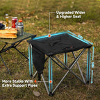 Upgraded Padded Camping Stool with Storage Bag 18 Inch Oversized Folding Foot Rest Portable Heavy Duty Camp Stool Supports 450LBS with 4 Reinforced Steel Tubes for Outdoor Hiking Fishing Lawn Travel