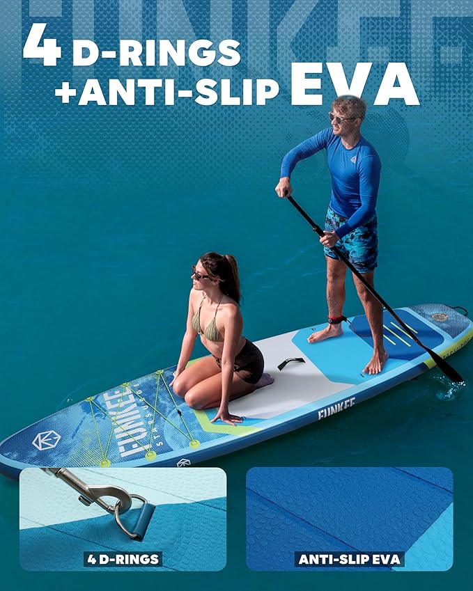 11’×34"×6" Extra Wide Inflatable Stand Up Paddle Board, Sup Board with Removable Fins, Backpack, Floating Paddle, Safety Leash, Floating Phone Case for Adults & Youth of All Skill Levels