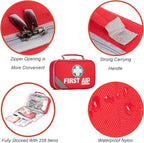 General Medi 2-in-1 First Aid Kit (215 Piece Set) + 43 Piece Mini First Aid Kit -Includes Ice(Cold) Pack, Moleskin Pad and Emergency Blanket for Travel, Home, Office, Car, Workplace