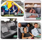 2 Pack Inflatable Travel Camping Pillow with Removable Cover Backpacking Blow up Neck Air Pillow Compressible for Lumbar Support Travel Hiking(Black,Grey)