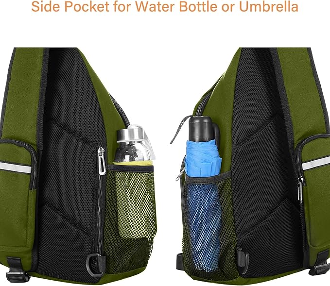 MOSISO Sling Backpack Bag, Crossbody Shoulder Bag Travel Hiking Daypack Chest Bag with Front Square Pocket&USB Charging Port