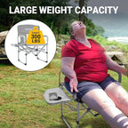 KingCamp XXL Oversized Directors Chair with Side Table, Heavy Duty Camping Chairs 600lbs with Cooler Bag, Portable Folding Camp Chair with Wide Seat for Camping Hiking Fishing Lawn Outdoor and Sports