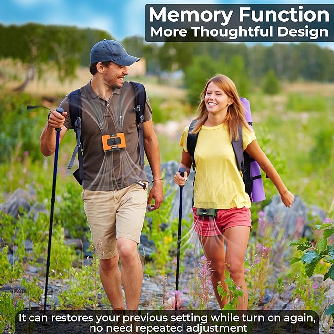 Portable Waist Fan, 20000mAh Battery Operated, Clip On Belt & Rechargeable, 10 Speeds 16000RPM Strong Airflow, Max 40H Working Time, Personal Shirt Fan for Outdoor Jobsite Camping Travel