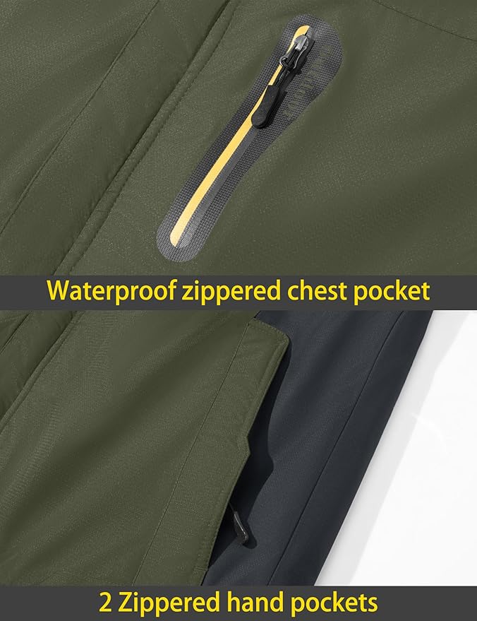 TACVASEN Men's Winter Ski Jacket Waterproof Snow Coats Snowboard Fleece Lining Jacket Warm Parka with Hooded