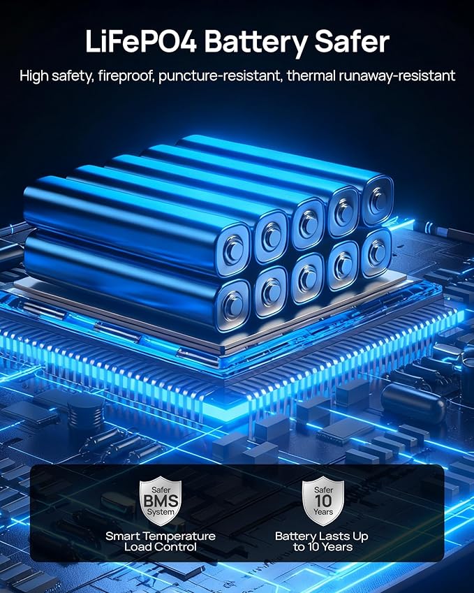 Portable Power Station with Solar Panel 100W, Solar Generator 1200W Peak, 576Wh LiFePO4 Battery with AC Outlets, 1.5Hour Fast Charging for Home & Emergency, Hurricane, CPAP