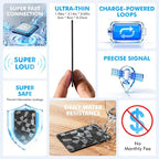 【for iOS&Android】 Airtag Wallet Tracker Card, Ultra-Thin Smart Card, Credit Card Size Bluetooth Tracker for Wallet Passport, Works with Apple Find My & Google Find Hub, Wireless Charging, Loud Alarm