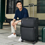 Hanke Expandable 28 Inch Luggage with Spinner Wheels Softside Suitcase Large Rolling Luggage Bag for Travel Checked Suitcases(Black)