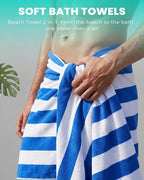 Antfuny 4 Packs Oversized 72x40 Inch Stripe Beach Towel Thin Set Extra Large XL Big Clearance Soft Super Pool Travel Bath Swim Camping Accessories Essentials Towels Bulk Men Women Adults Gift