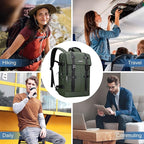 WITZMAN Travel Laptop Backpack for Men Fit 16 inch Computer Carry-on Airline Approved with USB Charging Port(B716 Army Green)