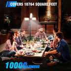 12000mAh Camping Light with Stand, Rechargeable Work Light, 10000 Lumen Dimmable Cordless Work Light with 3 LED Lamp Heads, Magnetic Emergency Flashlight with 79" Detachable Tripod