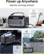 DaranEner Portable Power Station 600W with Solar Panel 80W, 288Wh LiFePO4 Battery Backup w/2 AC Outlets, 1.7H Fast Charging Solar Generator for Camping, RV Travel, Home Emergencies