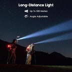 Rechargeable Headlamp,2 Pack 2500 Lumen Bright 5 Led Headlamp,14 Modes Adjustable Motion Sensor Headlight with Red Light for Adults& Kids,USB C Waterproof Head Flashlight for Outdoor Hiking