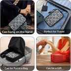 Blue Flowers Electronics Case Portable Electronic Accessories Carry Case Tech Pouch for Cable Cord Charger Phone Earphone Power Bank SD Card Travel Use