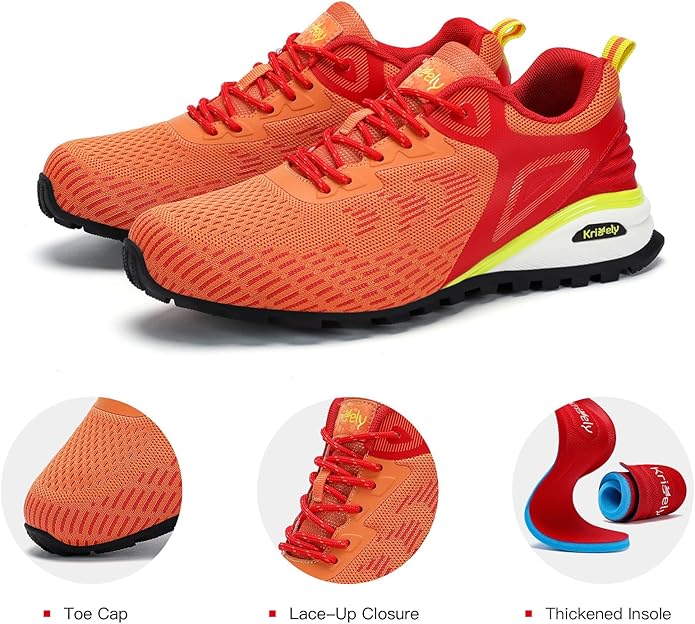 Kricely Men's Trail Running Shoes Non Slip Hiking Shoes Tennis Shoes Fashion Sneakers Workout Footwear