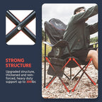 OUTSIDER Folding Camping Chair Heavy Duty Folding Chair 400lbs Oversized Outdoor Chairs with Cup Holder, Cooler Bag, Storage Pocket & Lumbar Support (Style-2, 1pc)