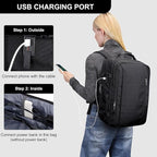 PIJUSHI Travel Backpack for Women Men Expandable Carry on Luggage Backpack Airline Approved Personal Item Laptop Bag(PE034 Black)