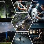 Yemao Rechargeable Tactical Flashlights 1600 High Lumens 2 Light Sources,6 Modes,90 Degree Rotating,Waterproof Working Light with Magnetic Base for Home Emergency,Outdoor,Camping,Shop