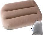 Ultralight Inflatable Camping Pillow for Sleeping – Soft Velvet Cover, Compact & Portable, Ergonomic Neck Support, Machine Washable Air Pillow, Perfect for Travel, Hiking, Backpacking – Brown