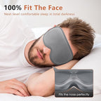 Sleep Mask for Side Sleeper Women Men, Eye Mask for Sleeping Light Blocking, 3D Contoured Cup Sleeping Mask, Soft Breathable Sleep Eye Mask with Adjustable Elastic Strap for Travel