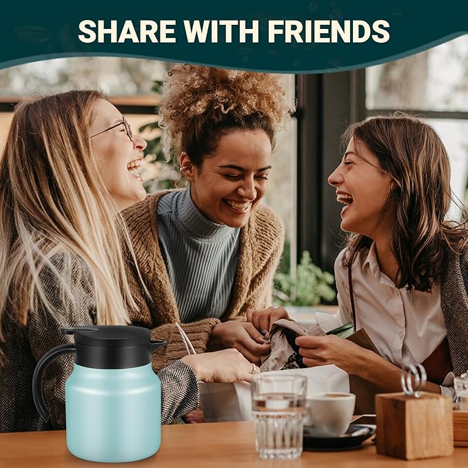 27Oz Thermal Coffee Carafes For Keeping Hot/Cold, Stainless Steel Coffee Carafe, Dustproof Insulated Water Carafe for Party/Home,Blue