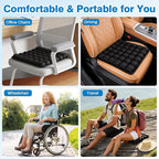 Seat Cushion, Office Chair Cushion with Storage Bag, Travel Seat Cushion for Airplane, Press Type Air Inflatable Airplane Seat Cushions for Plane, Car, Office (Single-Sided Grey, Square)