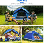 3-in-1 Instant Pop Up Tents for Camping, 2/4/6 Person Camping Tent,60s Automatic Quick Easy Setup Tent, Waterproof Stand Up Family Tents for Camping,Outdoor, Hiking,Beach