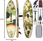 ZLX 11'6" Extra Wide Inflatable Stand Up Paddle Board SUP, Stable Non-Slip Deck Pad, Unique Fin System and Premium iSUP Accessories - Portable Backpack & Upgraded Pump for Adults, All Skill Levels