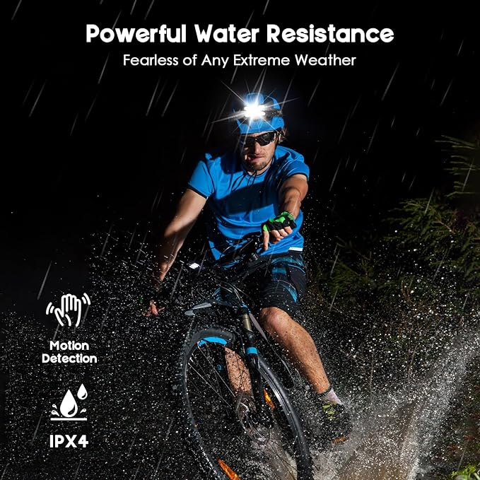 Rechargeable Headlamp,2 Pack 2500 Lumen Bright 5 Led Headlamp,14 Modes Adjustable Motion Sensor Headlight with Red Light for Adults& Kids,USB C Waterproof Head Flashlight for Outdoor Hiking