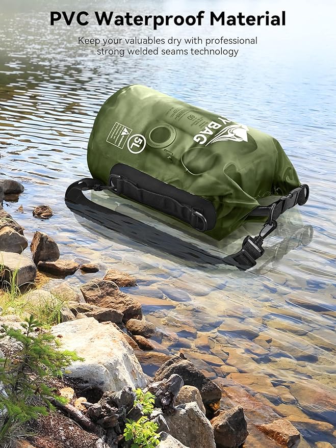 HEETA Dry Bag Waterproof for Women Men, 5L/10L/20L/30L/40L Roll Top Lightweight Dry Storage Bag Backpack with Phone Case for Travel Swimming Boating Kayaking Paddle Board Camping Beach Accessories