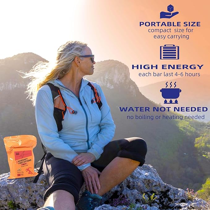 Emergency Food Supply - Peanut Hardtack, Mre Meals Military 2025, Emergency Meals Survival Bars, Camping Hiking Survival Food High Calorie Bars, 12 Count, Long Shelf Life