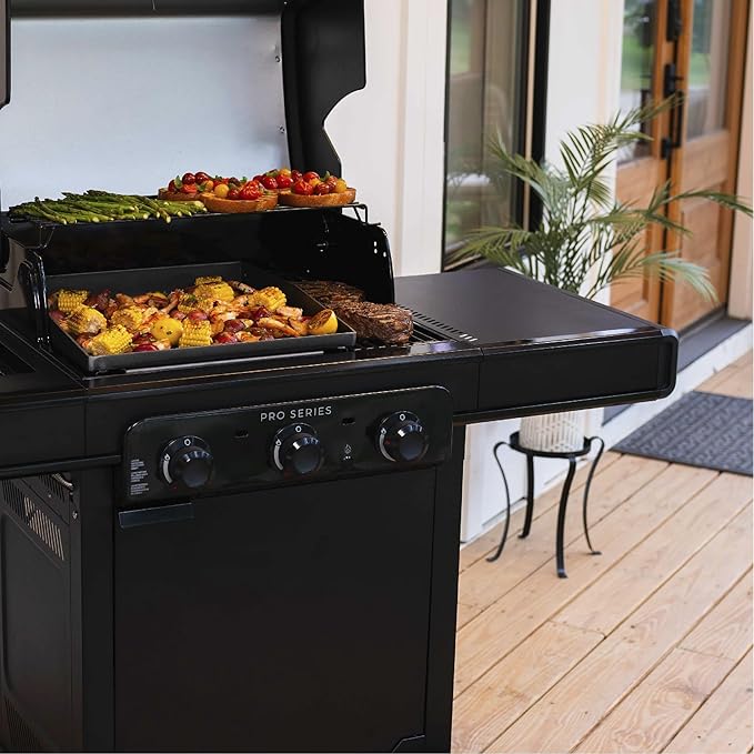 Charbroil® Pro Series™ with Amplifire™ Technology 3-Burner Propane Gas Grill and Griddle Cabinet, Black - 463365124